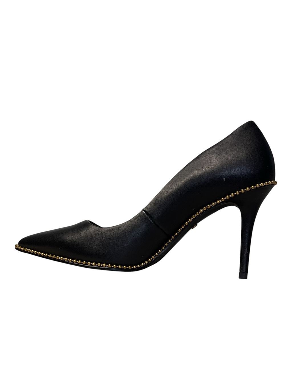 Coach Waverly Black Leather Gold-Tone Studded Stiletto Pumps Sz 7.5 - Picture 5 of 15